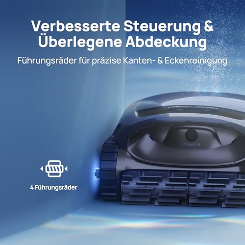 Beatbot AquaSense 2 Poolroboter – Akku, Boden/Wand, doppelte Wasserlinienreinigung, Oberflächen-Parkfunktion, bis 300 m², Mitternachtblau