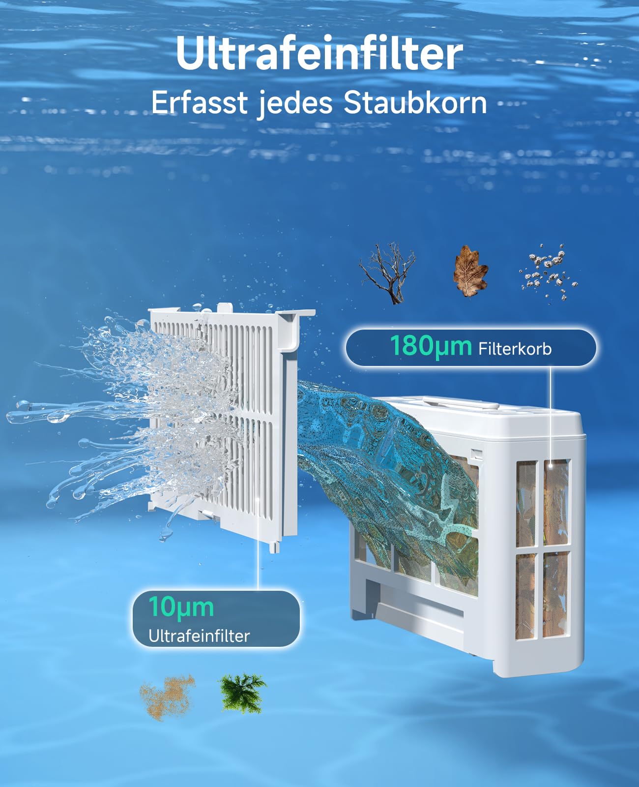 WYBOT C2 Poolroboter Akku, Boden & Wand, 3-Motoren, 180 Min Laufzeit, starke Saugkraft, Doppelfilter, App, für Pools bis 150 m²