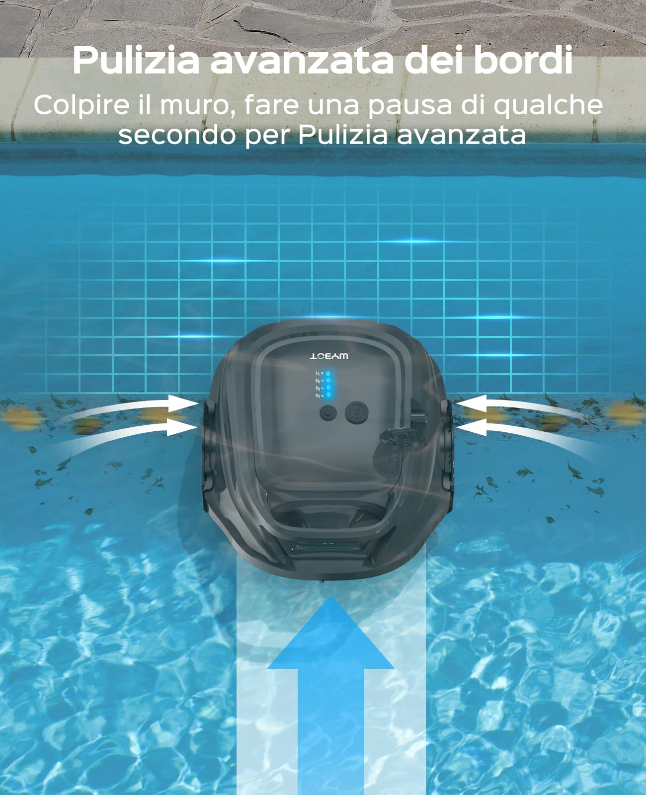WYBOT Poolroboter Akku, 120 Min Laufzeit, Doppelfilter – Bodenreiniger für Pools bis 100 m², Dunkelgrün