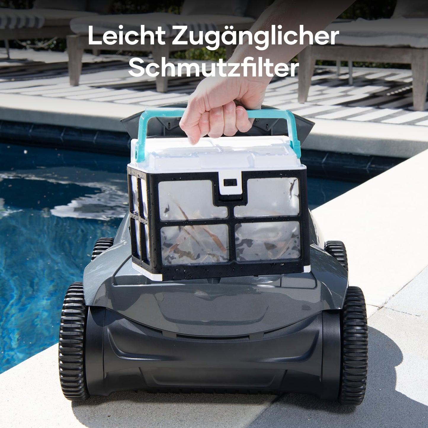 AIPER ZT6002 Poolroboter für Boden & Wand, kabellos mit Akku, Quad-Motor, WavePath-Navigation, 3 Modi, 18500 LPH, bis 150 m²