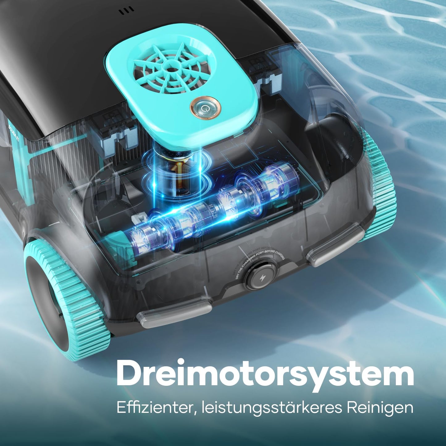 AIPER Kabelloser Poolroboter – 100–130 Min Akku, Auto-Parken, Partikelfilter, für oberirdische Pools bis 100 m²