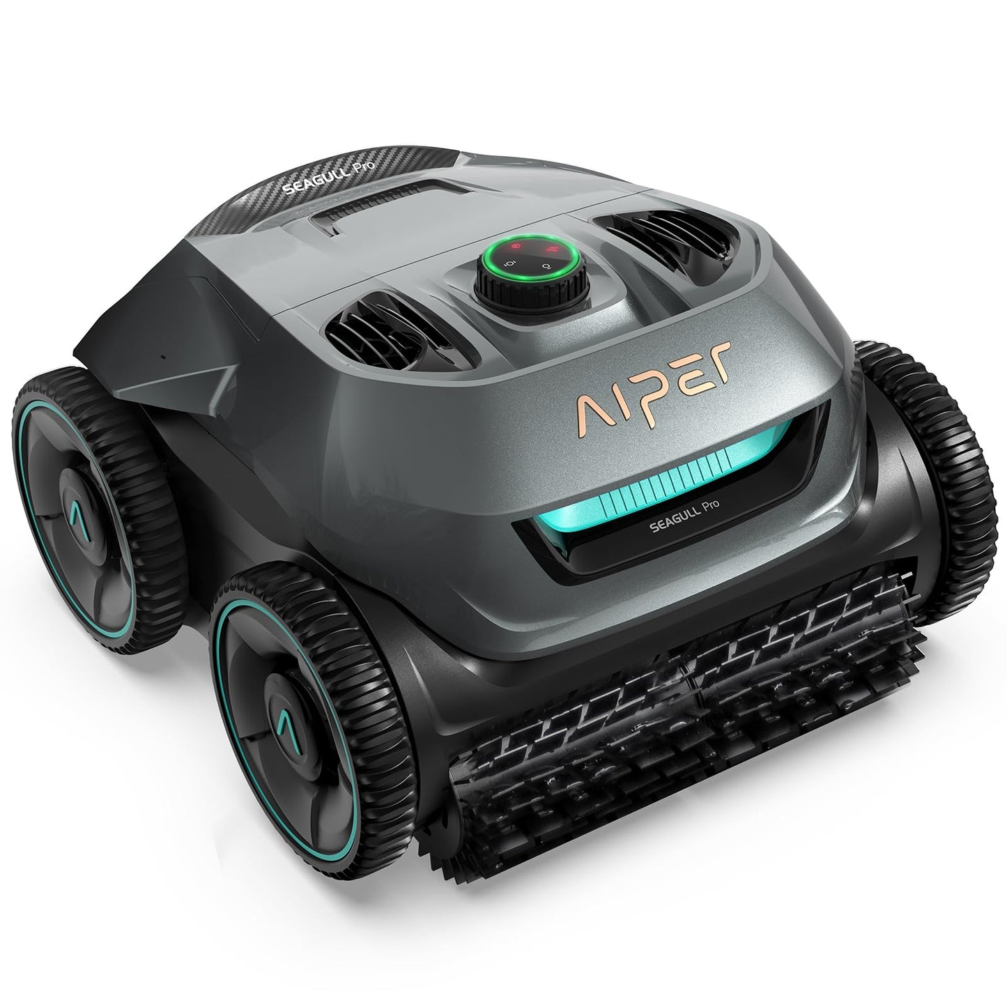 AIPER Akku-Poolroboter, 150 Min Laufzeit, Quad-Motor, WavePath, 3 Modi, 18500 L/h, kabellos, ideal für Pools bis 150 m²