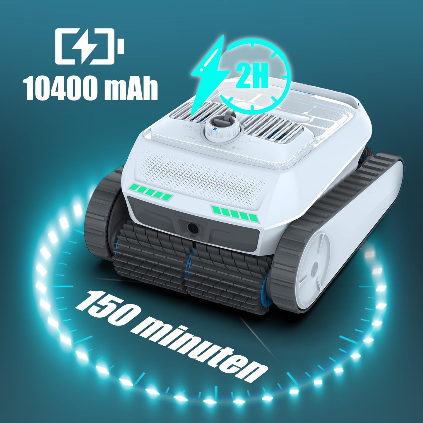 AIRROBO PC200 Lite Poolroboter – Kabellos, Boden/Wand/Wasserlinie, Ultraschall, 150 Min Laufzeit, bis 300 m²