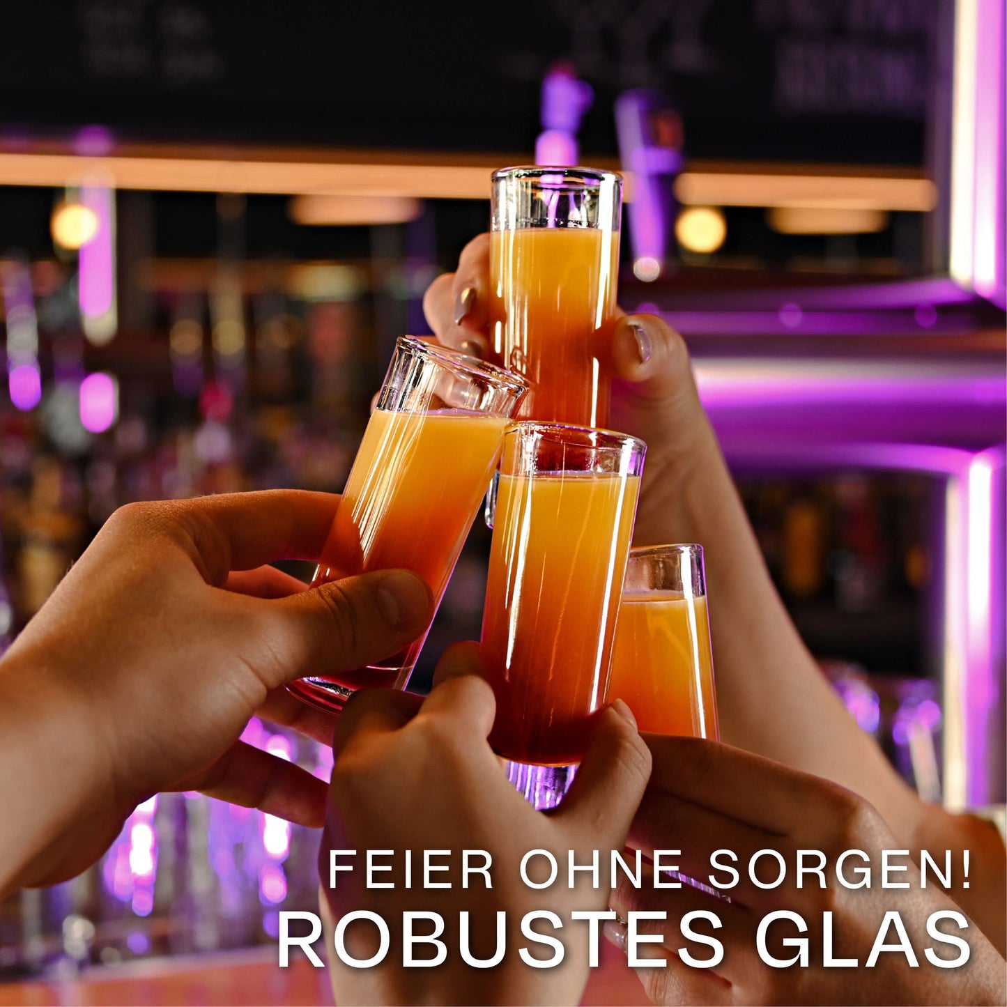 Praknu 12 Schnapsgläser Hoch aus Glas 5cl - Spülmaschinenfest - Standfest dank dickem Boden - Shotgläser für jede Party