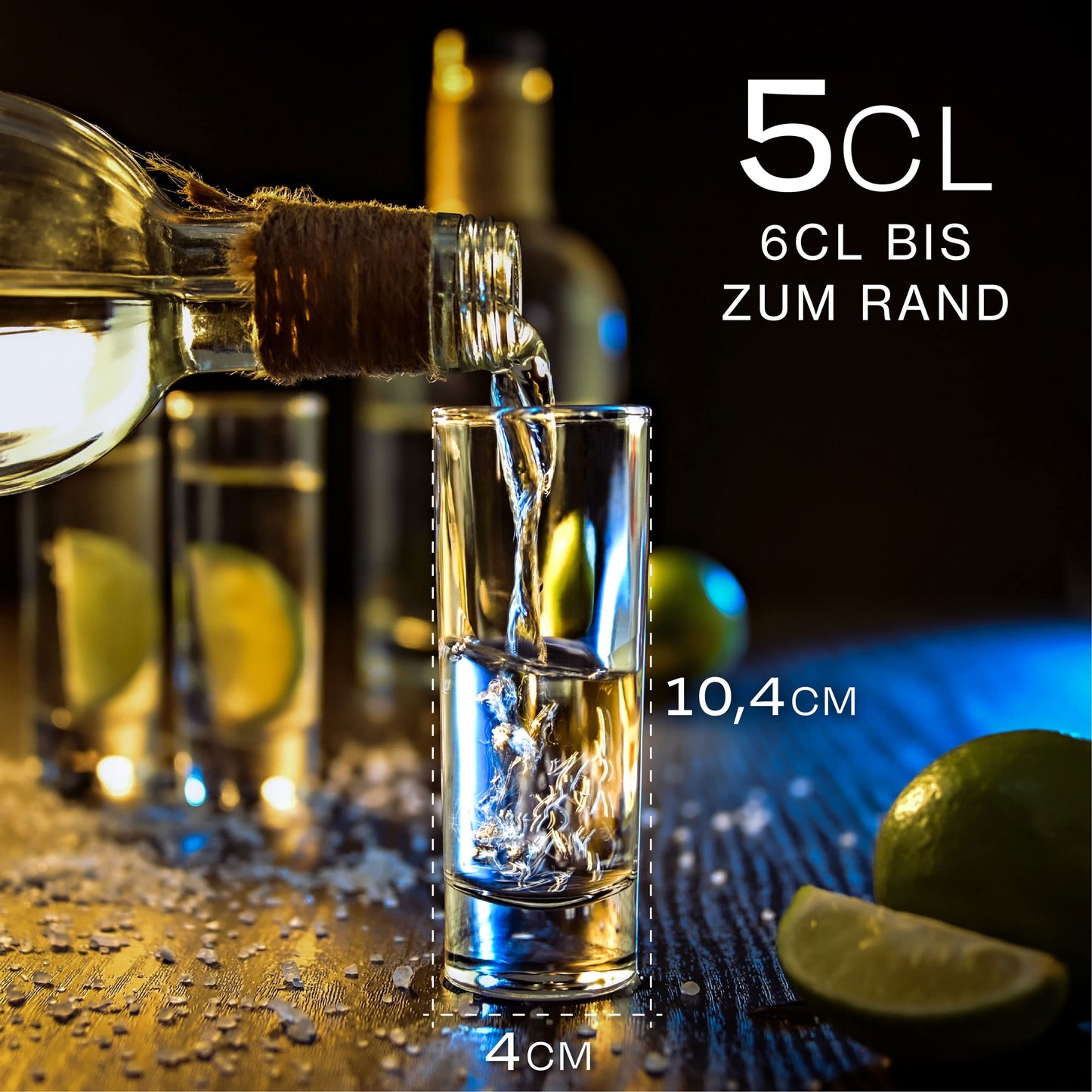 Praknu 12 Schnapsgläser Hoch aus Glas 5cl - Spülmaschinenfest - Standfest dank dickem Boden - Shotgläser für jede Party