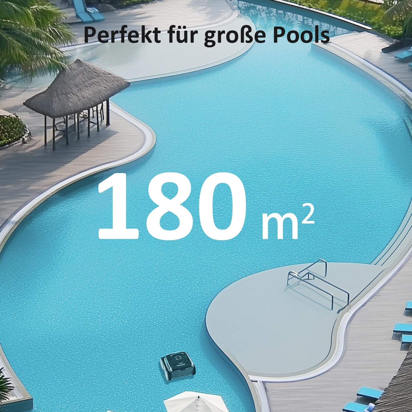 WYBOT C2 Vision AI Poolroboter – Kabellos, Akku, Boden & Wand, Zweischicht-Filter, für Pools bis 180 m² (Schwarz-Grün)