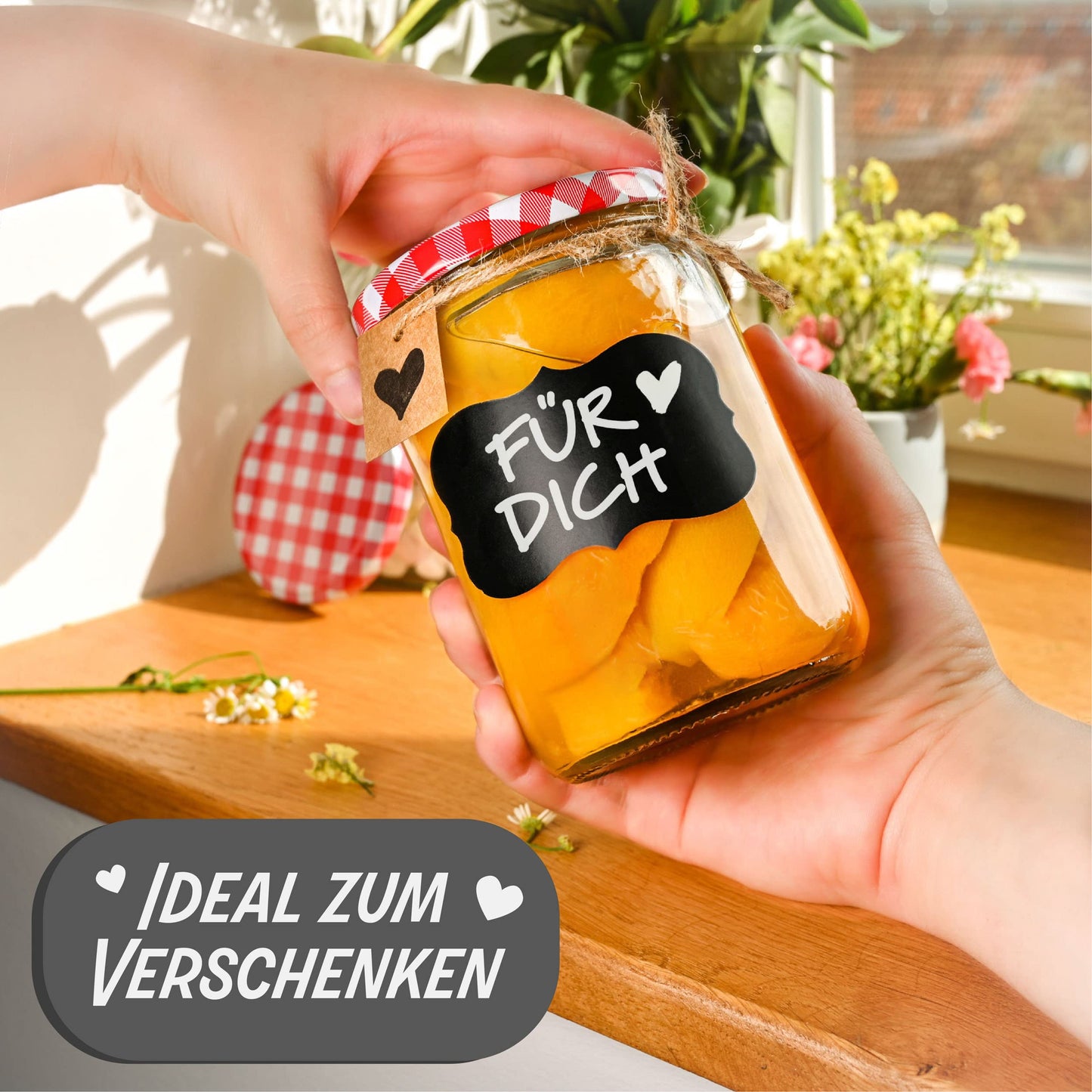 Praknu 12 Einmachgläser 500ml mit Schraubdeckel, Etiketten - Luftdichte Einkochgläser zum Konservieren
