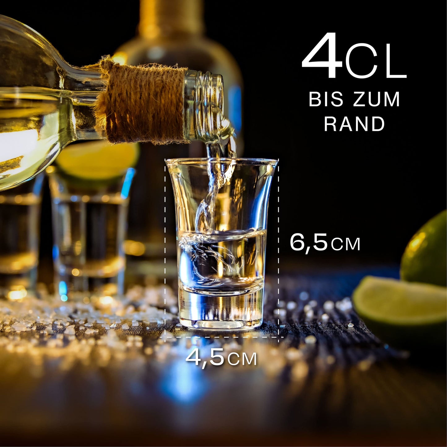 Praknu 12 Schnapsgläser aus Glas 4cl - Spülmaschinenfest - Standfest dank dickem Boden - Shotgläser für jede Party