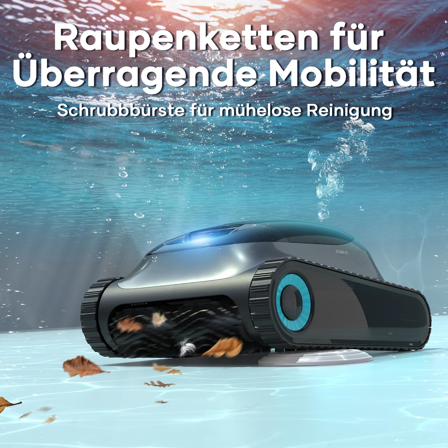 AIPER Poolroboter für Wand, Boden & Wasserlinie, Akku mit 150 Min Laufzeit, 4 Modi, 3,5 L Filterkorb, Navigation 2.0, bis 150 m²