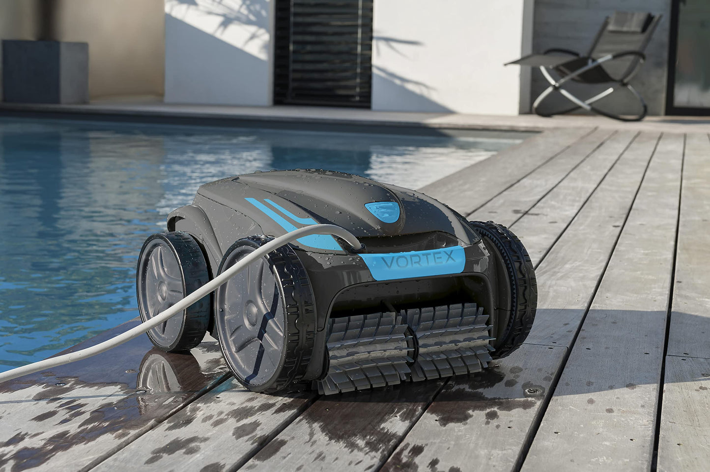 Zodiac Vortex 4WD Poolroboter OV 5300 SW – Boden/Wand/Wasserlinie, bis 12x6 m, 18 m Swivel Kabel + Transportwagen