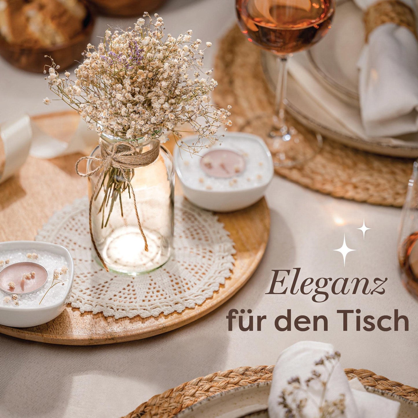 Praknu 12 Kleine Glasvasen - 12,5 cm hoch - Inklusive Juteschnur - Vintage Design - Traumhafte Deko für Hochzeit - Spülmaschinenfest