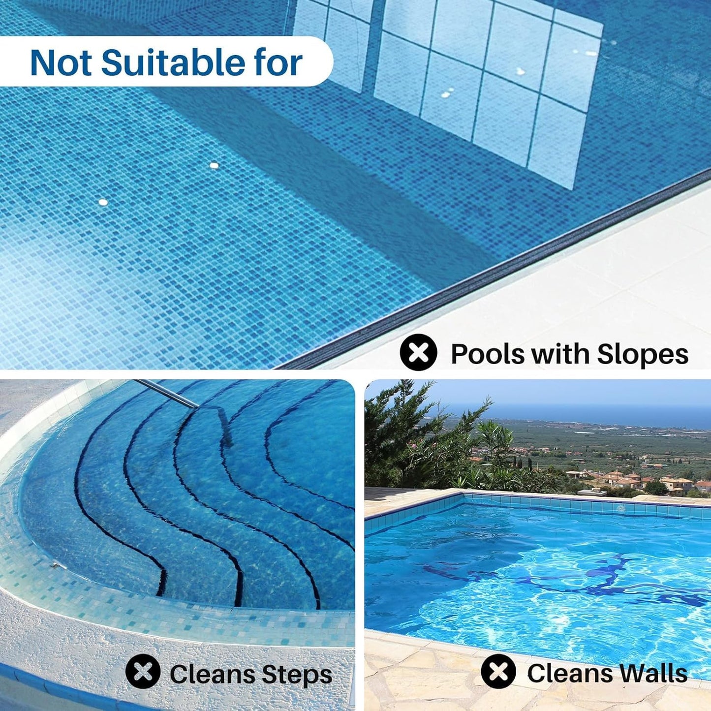POOLPURE Poolroboter – Kabellos mit 5000 mAh Akku, 120 Min Laufzeit, automatische Parkfunktion, LED-Anzeige, IPX8, für Pools bis 90 m²