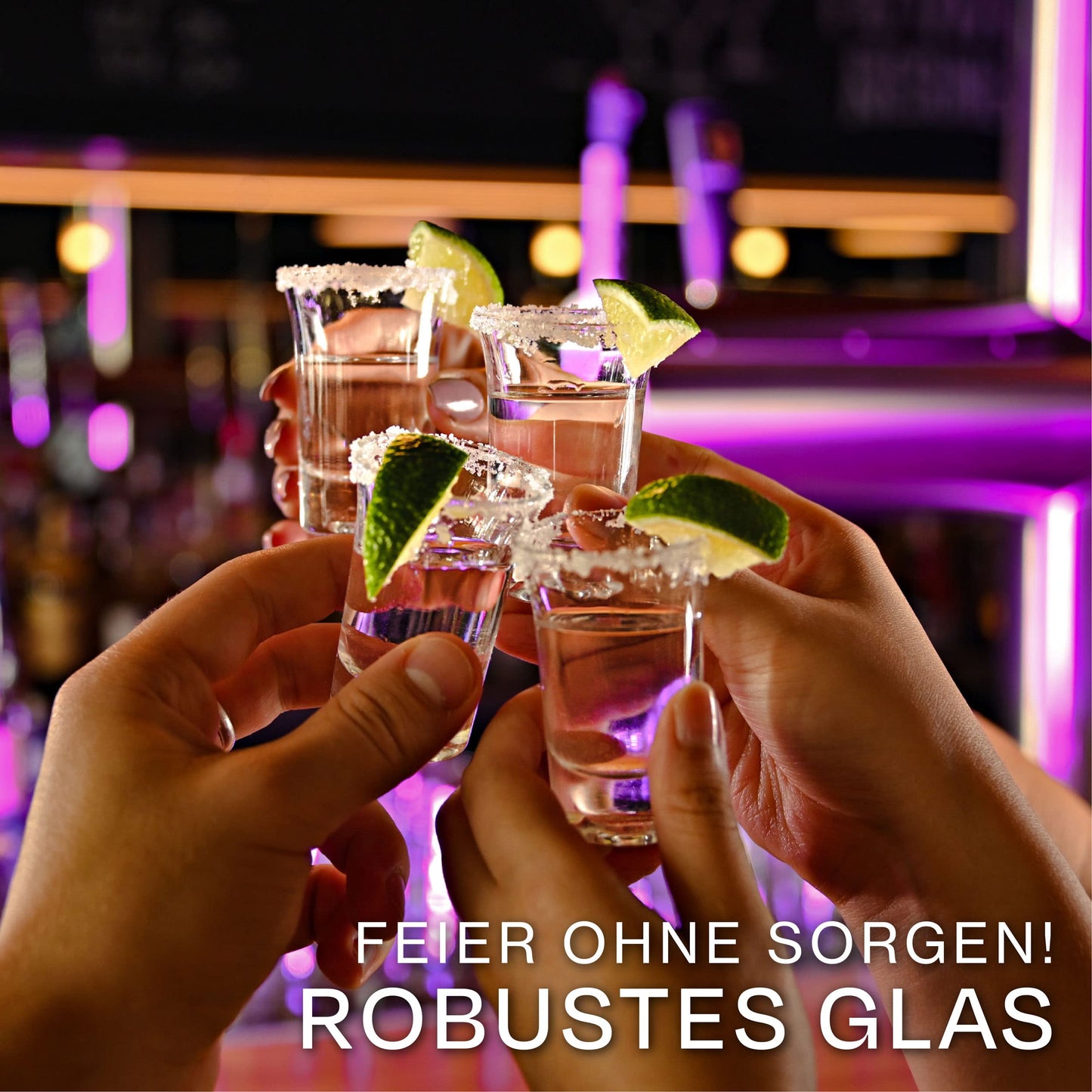 Praknu 12 Schnapsgläser aus Glas 4cl - Spülmaschinenfest - Standfest dank dickem Boden - Shotgläser für jede Party