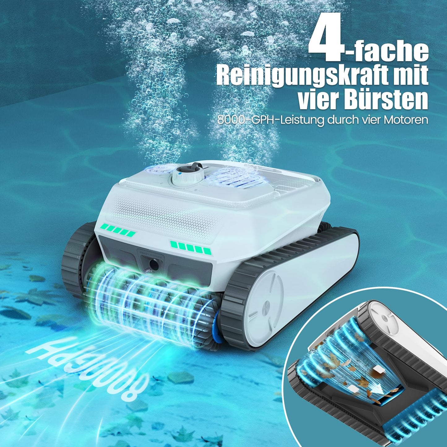 AIRROBO PC200 Lite Poolroboter – Kabellos, Boden/Wand/Wasserlinie, Ultraschall, 150 Min Laufzeit, bis 300 m²