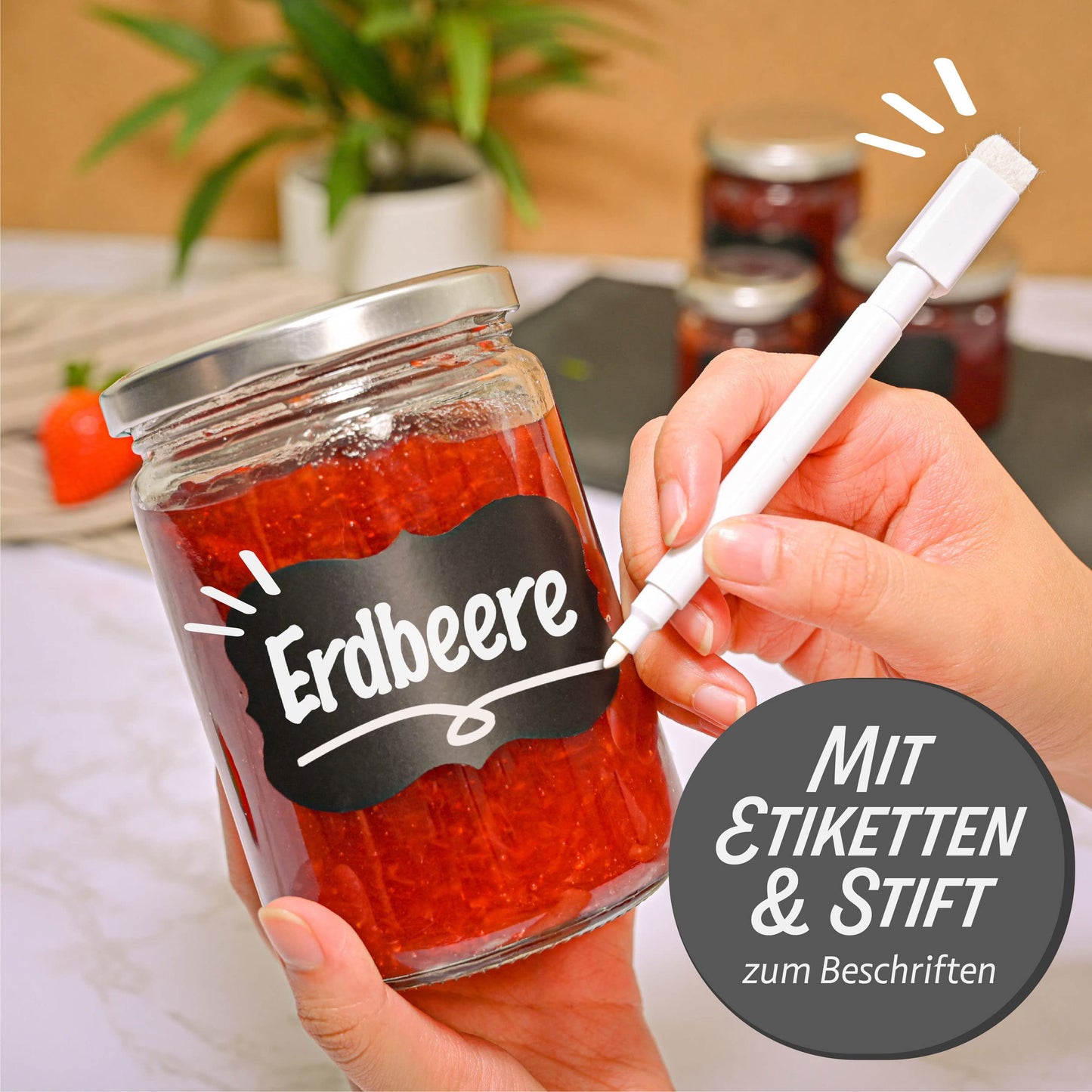Praknu 12 Einmachgläser 500ml mit Deckel, Etiketten - Luftdichte Twistoff Gläser zum Konservieren
