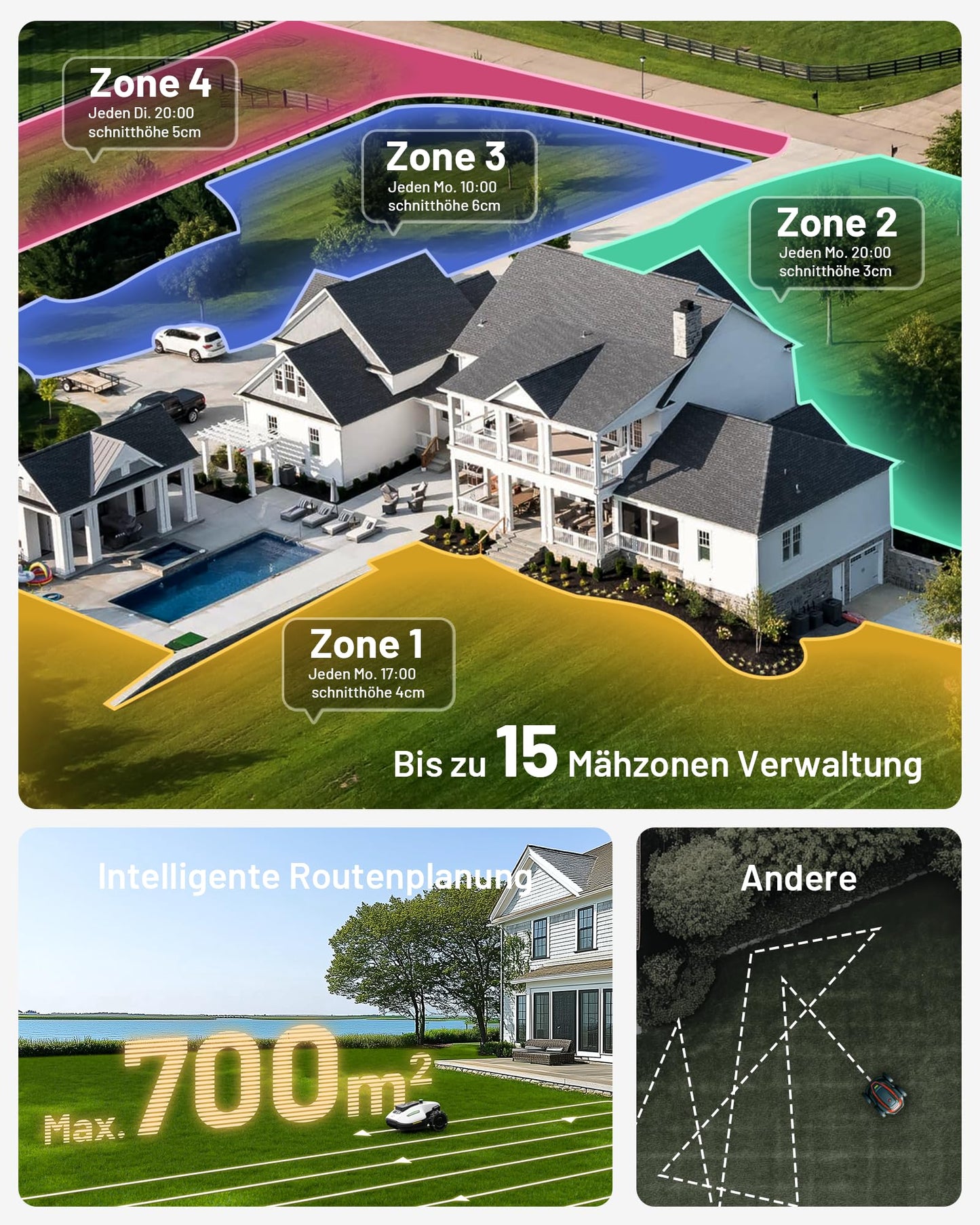 ChatGPT said: MAMMOTION YUKA Mini 500 Mähroboter ohne Begrenzungskabel, 500 m², KI-Hindernisvermeidung, NetRTK+Vision, 4G-App, 50 % Steigung