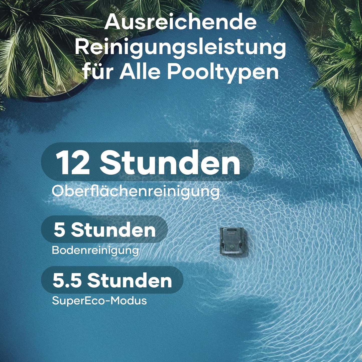 AIPER Scuba X1 Pro Max Poolroboter – Boden & Wand, 360° Mapping, 32.000 LPH, Akku, bis 300 m² Pools