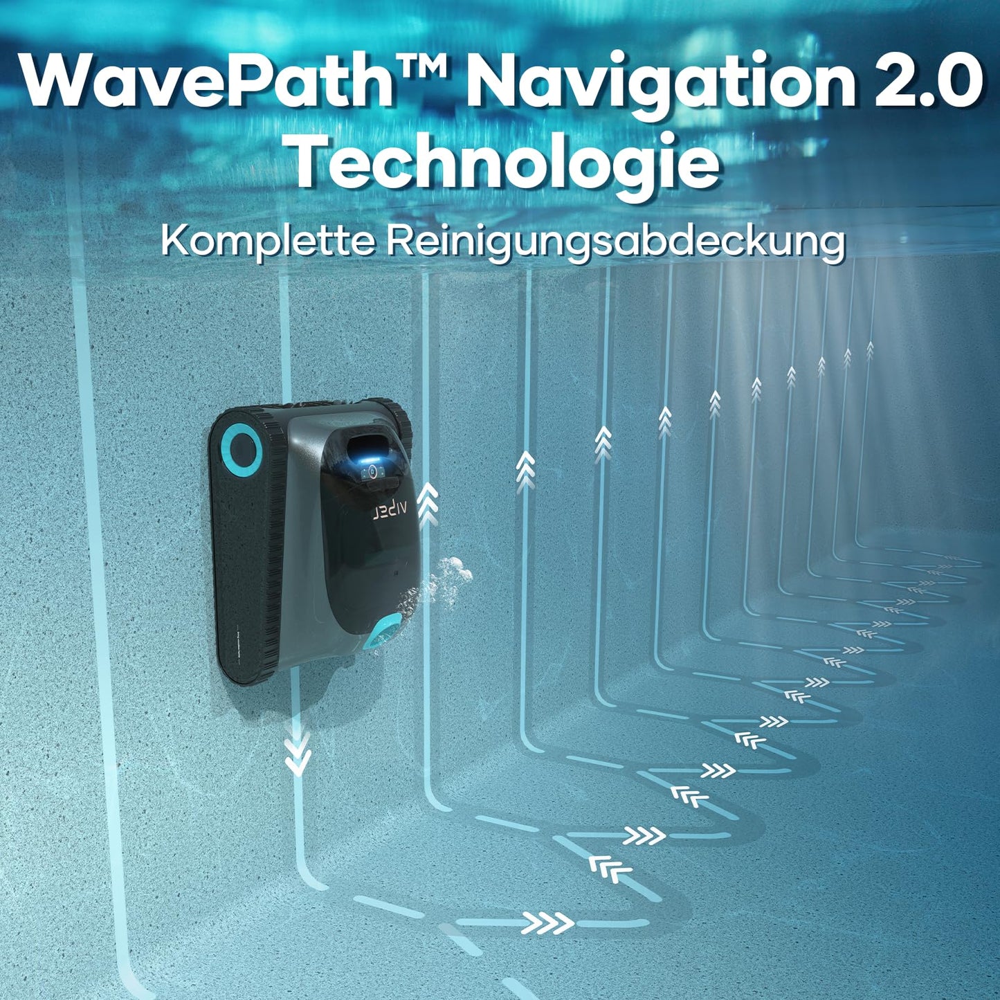 AIPER Scuba S1 Poolroboter Boden & Wand, kabellos mit Wandklettern, intelligente Navigation 2.0, 150 Min Laufzeit, für eingelassene Pools bis 150 m²