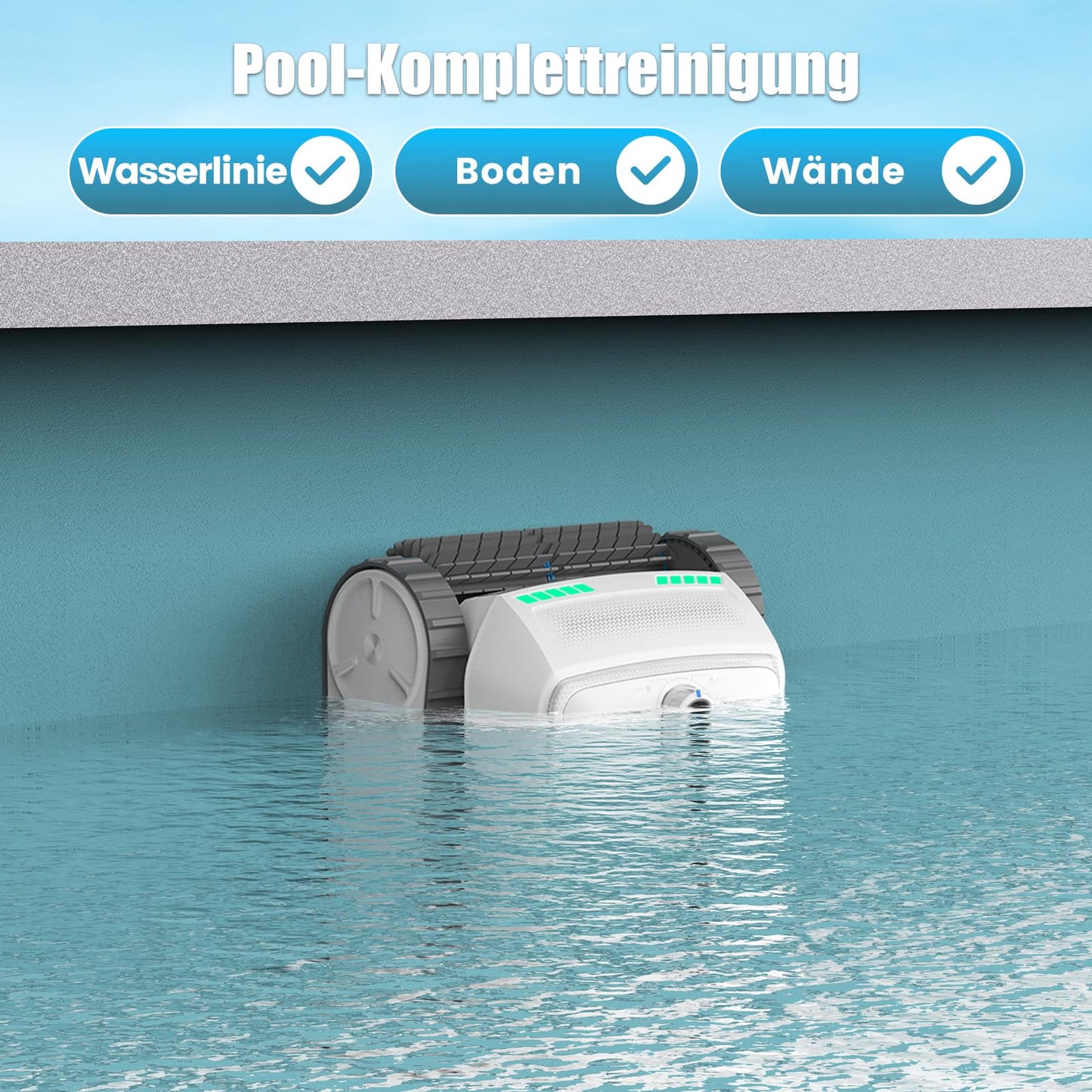 AIRROBO PC200 Lite Poolroboter – Kabellos, Boden/Wand/Wasserlinie, Ultraschall, 150 Min Laufzeit, bis 300 m²