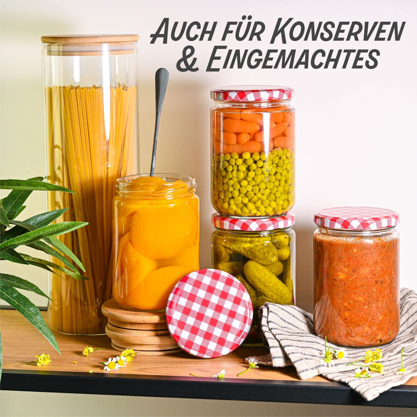 Praknu 12 Einmachgläser 500ml mit Schraubdeckel, Etiketten - Luftdichte Einkochgläser zum Konservieren