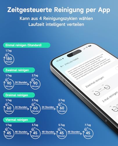 WYBOT C2 Poolroboter Akku, Boden & Wand, 3-Motoren, 180 Min Laufzeit, starke Saugkraft, Doppelfilter, App, für Pools bis 150 m²