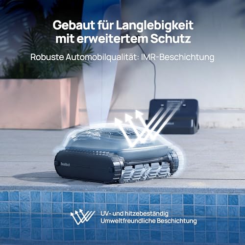 Beatbot AquaSense 2 Poolroboter – Akku, Boden/Wand, doppelte Wasserlinienreinigung, Oberflächen-Parkfunktion, bis 300 m², Mitternachtblau