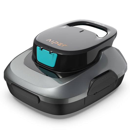 AIPER Kabelloser Poolroboter – Akku 90 Min, Doppelantrieb, Selbstpark, für Flachbodenpools bis 80 m²