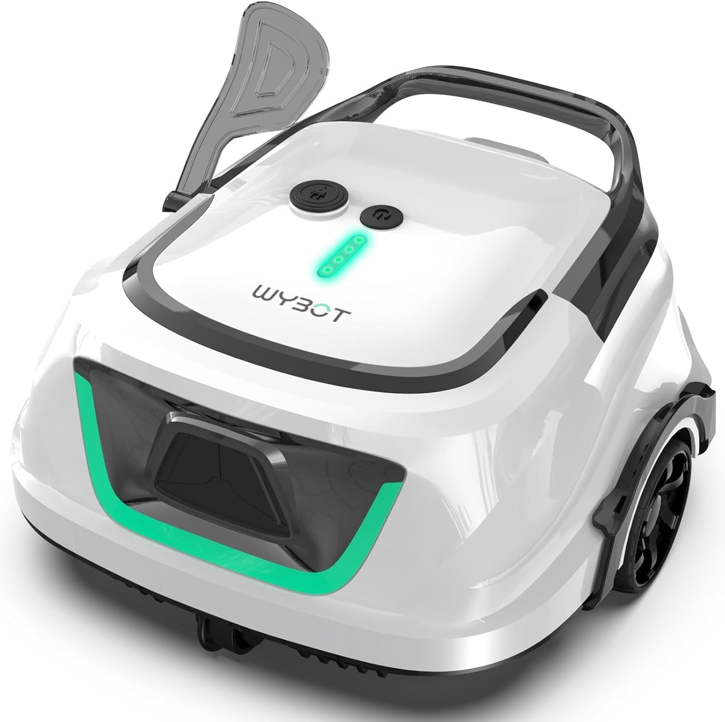 WYBOT A1 Poolroboter (2025 Upgrade), kabellos mit Akku & Doppelfilter, 120 Min Laufzeit, für Aufstellpools bis 100 m² (Perlweiß-Grün)