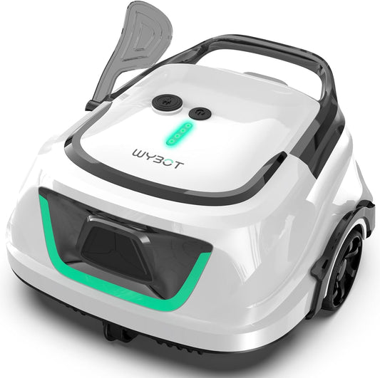 WYBOT A1 Poolroboter (2025 Upgrade), kabellos mit Akku & Doppelfilter, 120 Min Laufzeit, für Aufstellpools bis 100 m² (Perlweiß-Grün)