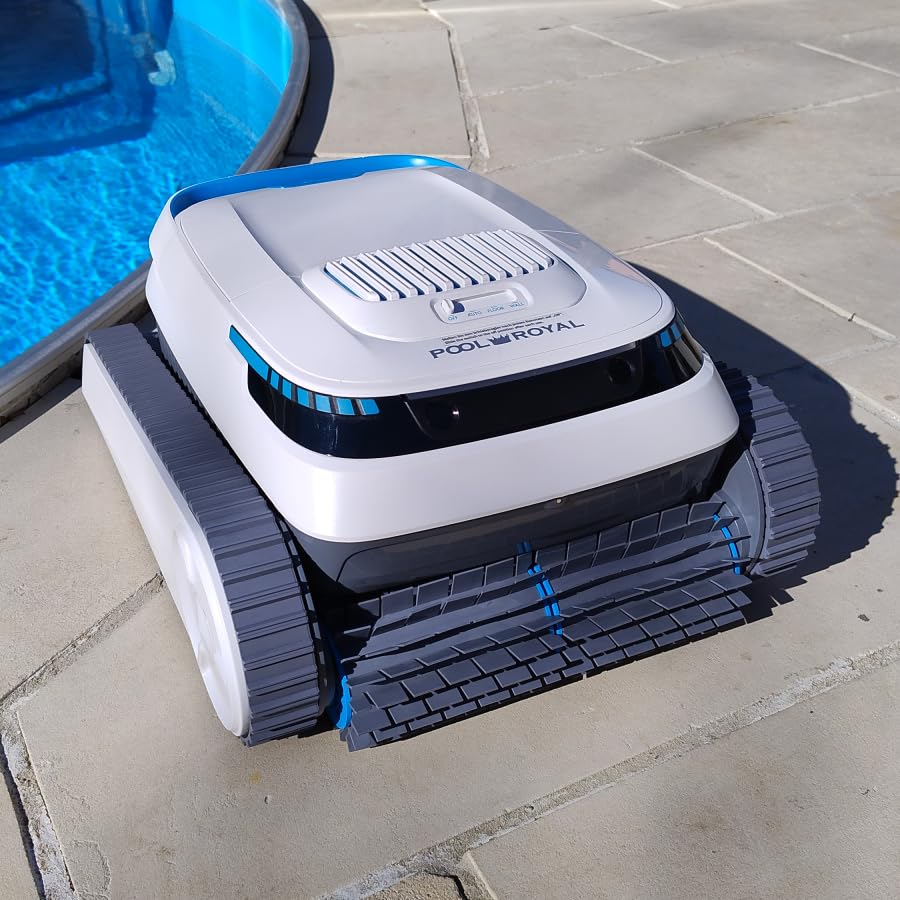 Pool-Royal PC10 Poolroboter 2025, Akku & kabellos, 3 Motoren, 120 Min Laufzeit, Autoparken & Wandklettern, für Boden, Wand & Wasserlinie