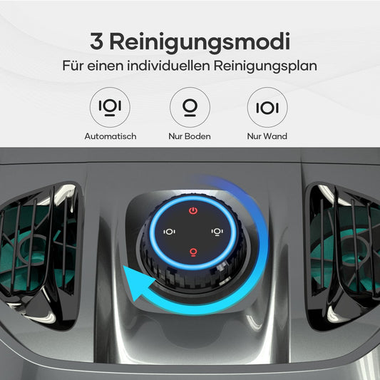 AIPER ZT6002 Poolroboter für Boden & Wand, kabellos mit Akku, Quad-Motor, WavePath-Navigation, 3 Modi, 18500 LPH, bis 150 m²