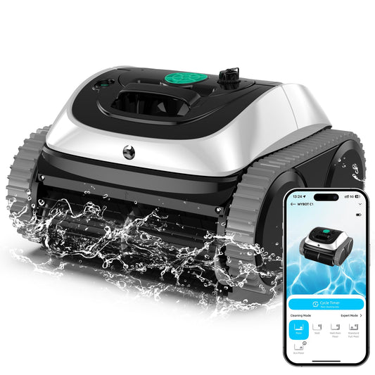 WYBOT C1 Poolroboter mit Akku, 150 Min kabellos, intelligente Routenplanung, Boden-, Wand- & Wasserlinienreinigung, für Pools bis 150 m²