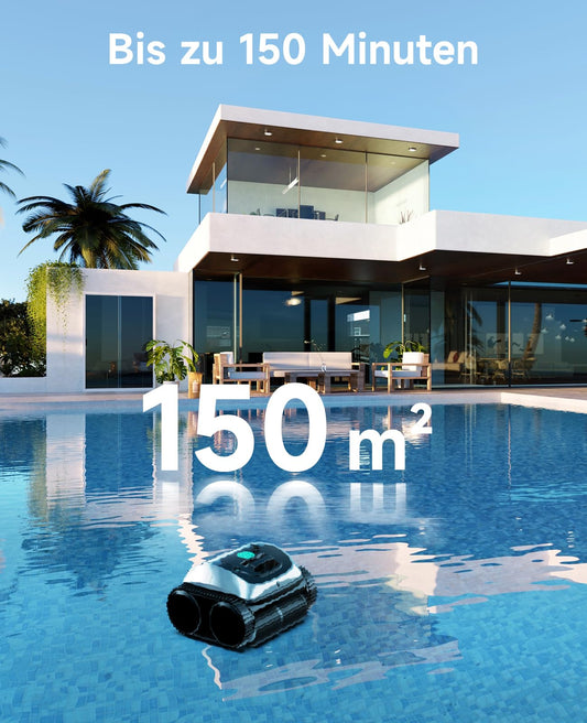 WYBOT C1 Poolroboter mit Akku, 150 Min kabellos, intelligente Routenplanung, Boden-, Wand- & Wasserlinienreinigung, für Pools bis 150 m²