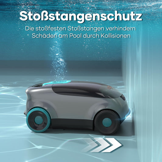 AIPER Kabelloser Poolroboter – 100–130 Min Akku, Auto-Parken, Partikelfilter, für oberirdische Pools bis 100 m²