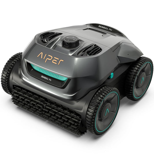 AIPER Poolroboter Akku – Quad-Motor, WavePath Navigation, 3 Modi, 150 Min Laufzeit, kabellos, für Pools bis 150 m² (Generalüberholt)