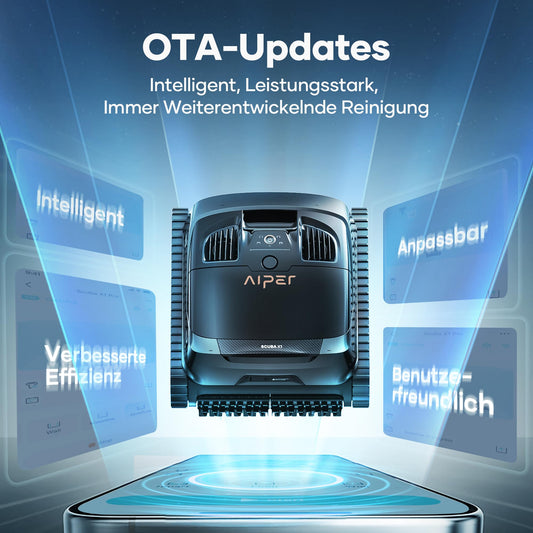 AIPER (Upgrade) Scuba X1 Poolroboter Boden & Wand, 3 μm Ultra-Fein-Doppelfilter, 25200 LPH Saugkraft, Wasserlinienreinigung, für Pools bis 200 m²