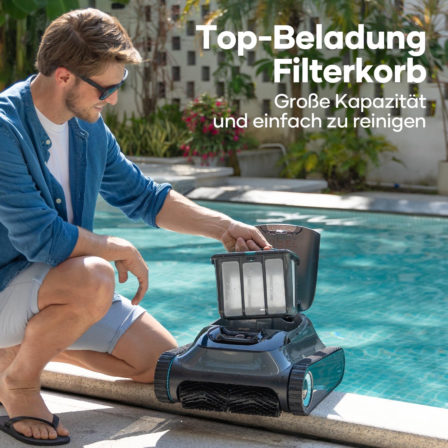 AIPER Scuba S1 Poolroboter Boden & Wand, kabellos mit Wandklettern, intelligente Navigation 2.0, 150 Min Laufzeit, für eingelassene Pools bis 150 m²
