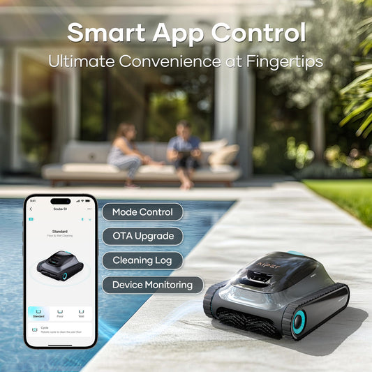 AIPER Scuba S1 (2025 Upgrade) Poolroboter, Akku mit 180 Min Laufzeit, Ultrafeinfilter, Wand- & Wasserlinienreinigung, App & OTA, bis 150 m²