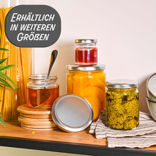 Praknu 12 Einmachgläser 500ml mit Deckel, Etiketten - Luftdichte Twistoff Gläser zum Konservieren
