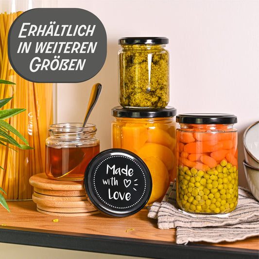 Praknu 12er-Set Einmachgläser mit Schraubdeckel 500 ml - Marmeladengläser mit Schraub-Deckel - Mit Etiketten & Stift - Luftdicht - Spülmaschinenfest