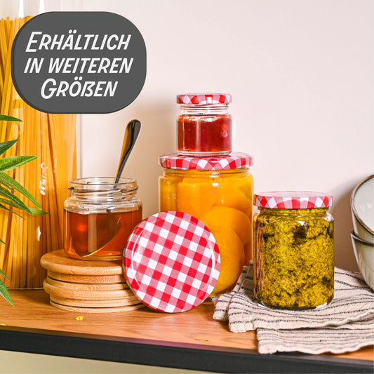 Praknu 12 Einmachgläser 500ml mit Schraubdeckel, Etiketten - Luftdichte Einkochgläser zum Konservieren