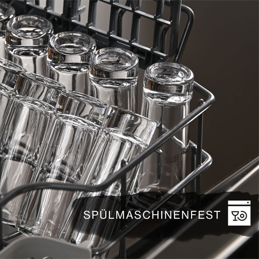 Praknu 12 Schnapsgläser Hoch aus Glas 5cl - Spülmaschinenfest - Standfest dank dickem Boden - Shotgläser für jede Party