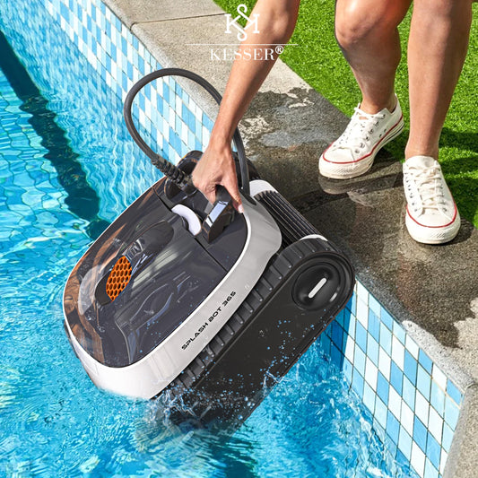 KESSER® Poolroboter – vollautomatisch mit App, Boden & Wand, bis 100 m², inkl. Abdeckung & Klettermechanismus